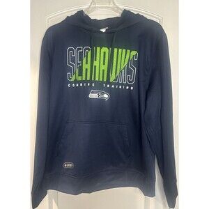 Seattle Seahawks Combine Training NFL Team Apparel Mens BLUE Hoodie Sz XL NEW
